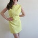 mod yellow mini dress. cocktail party dinner hostess . banana cream pie .medium.large .sale s a l e