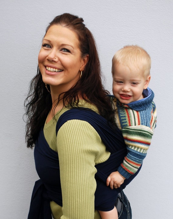 Baby Carrier Wrap Indigo Blue Woven Cotton Gauze BabyEtte