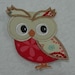 Owl Fabric Embroidered Iron On Applique Patch Ready to Ship