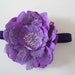 HUGE Headband Sale.Large Purple lace flower headband with sequin detail center
