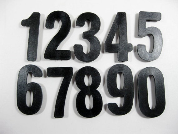 Black Plastic Numbers 0 thru 9