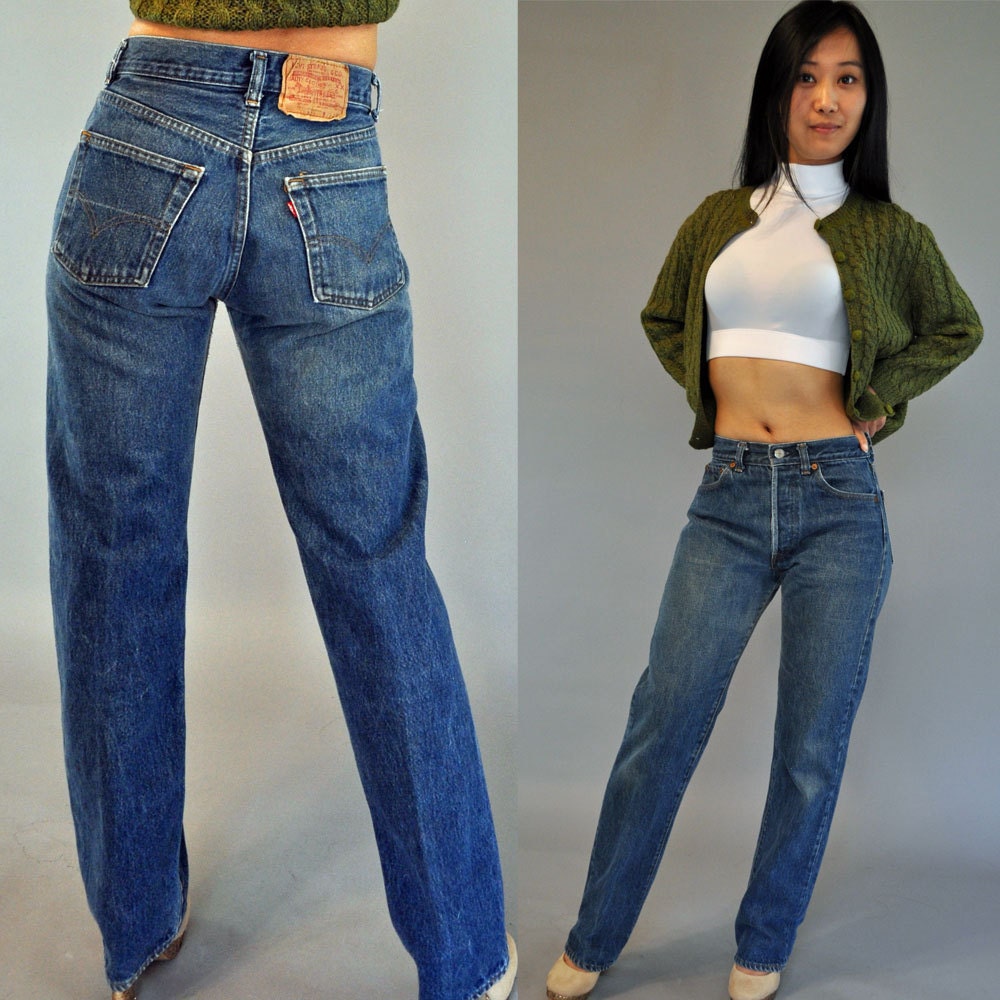 vintage style high waisted jeans