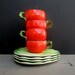Vintage Kitsch Holt Howard Garden Tomato Cups and Lettuce Leaf Plates Snack Trays