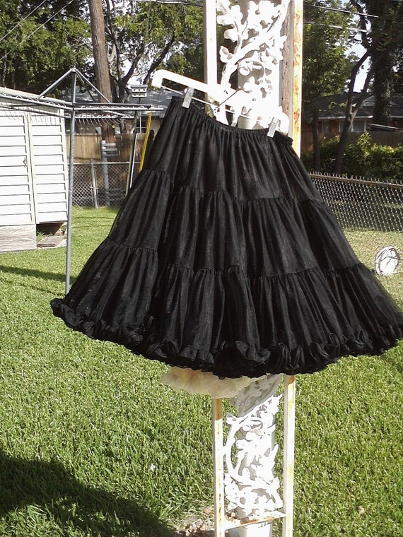 3 Vintage Square Dance Petticoats/ Red/Black/White