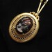 Florenza Root Beer Glass Cameo Necklace Pin/Pendant