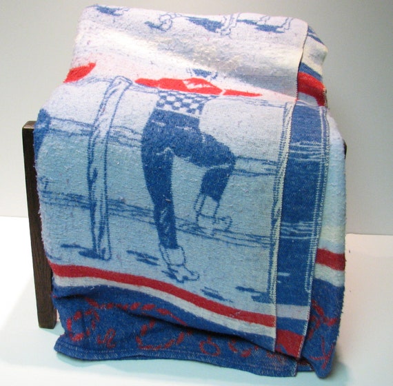 Vintage Cowboy Camp Blanket with Cowboys and Cattle No.2