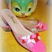 VINTAGE Pink Petal Lucite Mules SHOES -- Adorable Retro Cuteness Size 8