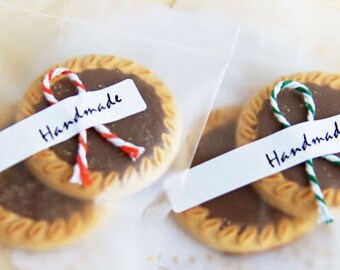 HANDMADE label stickers on white, A set of 288, U6020