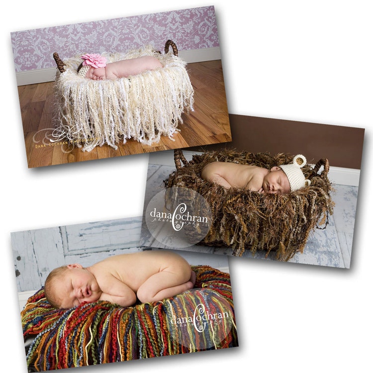 Set of Three Fringe Blankets Newborn Nest by Hookaholic on Etsy