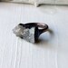 Ring Druzy Copper Geode Gem Stone Blue Storm Grey Ice Frost White Handmade Artisan