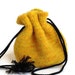 Felted Drawstring Bag Multi-colored Yellow Medium Size