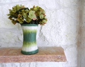 Beige and Green Vase /  Handcrafted home decor / vases by carriage oak cottage