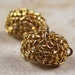 Vintage FO Inc Large Golden Clip On Earrings