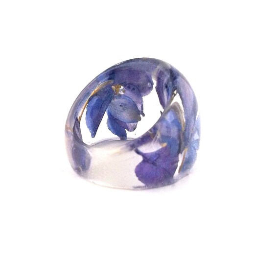 Purple Resin Ring Purple Flower Ring by SpottedDogAsheville