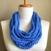 The GODDESS Scarf Crochet Chain Scarf Necklace Neckwarmer Womens Scarf Circle Scarf BLUE Ready to Ship