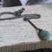 Hyperion. Green Solar Quartz Faceted Pear Briolette pendulum necklace