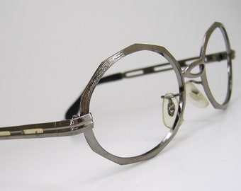 Vintage Silver 80s Eyeglasses Eyewear Frame NOS
