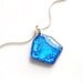 Necklace Aqua Blue Nugget Style -Fused Dichroic Glass