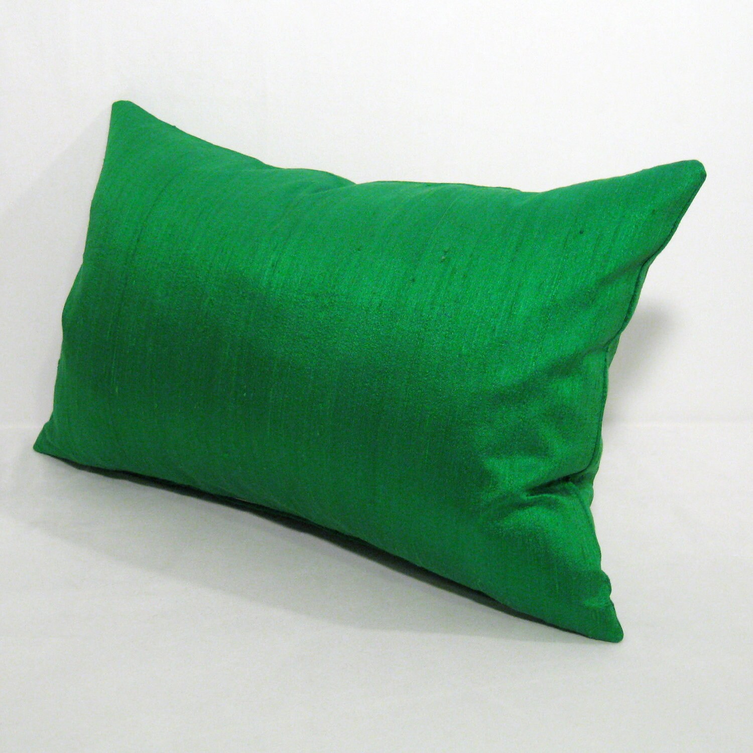SALE Green Silk Pillow Cover Emerald Decorative Cushion