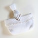 Vintage White Fabric Clutch - Basket Weave Pattern - Wedding Accessories