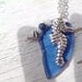 Seahorse on Sea Glass Long Length Silver Necklace - Beach Candies by Jessentials