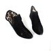 60s Black Velvet Leopard Lined Mod Booties (9)