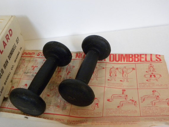 Vintage 1960s Billard Hand Weights Set of two cast iron