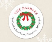 Christmas wreath - Personalized address labels - Sheet of 24 Il_170x135