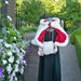 Valentine Bridal Mini-Cape 20 inch Claret / Ivory Satin Bridal Cape Handmade In USA