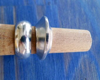 Double. Modern Chunky Ring Set. Shiny Finish. Alternative Wedding Ring Set. Man Wedding Rings. Man Jewelry. 2 Alternative Rings.