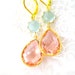 Aqua and Blush Pink Earrings dangle Earrings, Peachy Pink Handmade Jewelry, Handmade drop Earrings,