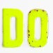 Two Yellow Vintage Metal Letters DO