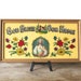 Circa 1940s God Bless Our Home Jesus Sacred Heart Reverse Painting Lithograph Foil Accents