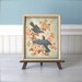 Vintage Framed Bluebirds Pink Dogwood Print Cottage Charm