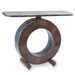 Metal Table Big O Rust and Blue