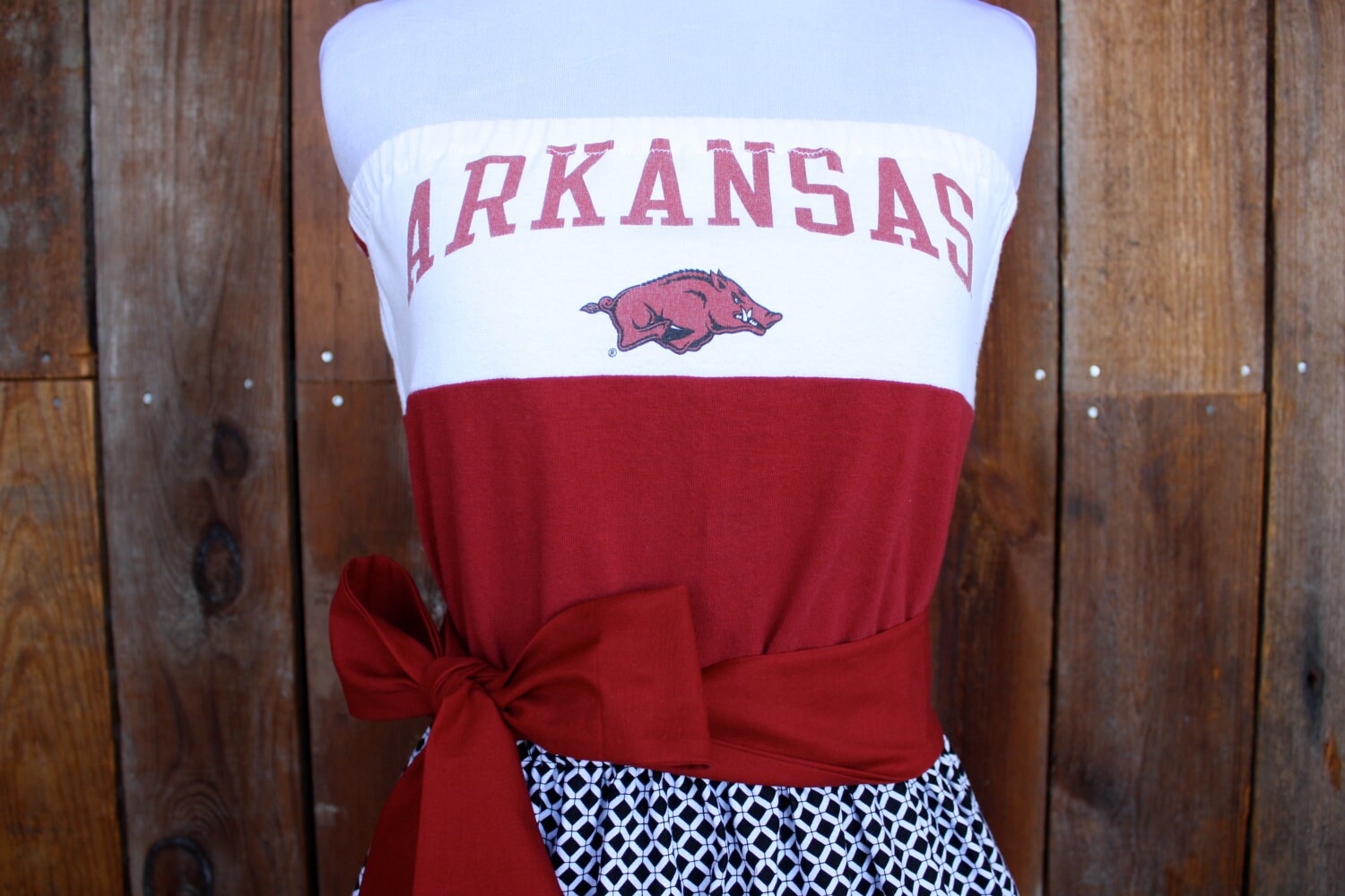 University of Arkansas Strapless Game Day Dress Size Small