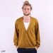 Mens Cardigan / Vintage Retro Mustard Cardigan / sz L