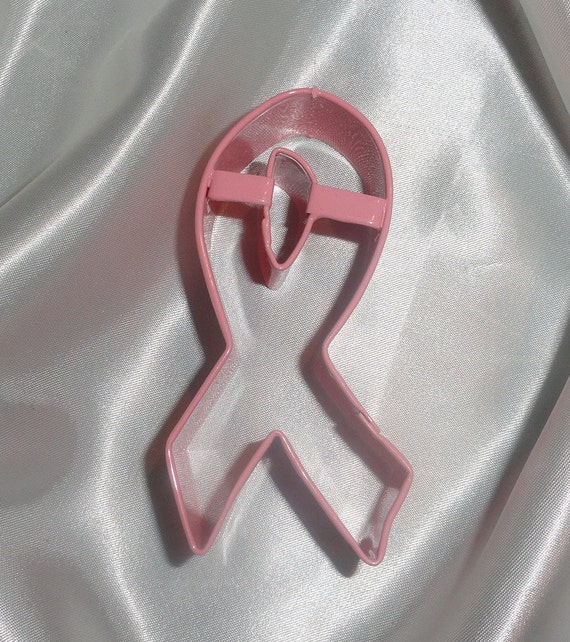 Pink Ribbon Breast Cancer Awareness cookie cutter with