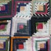 Victorian Log Cabin Silk Quilt Top Piece - as found
