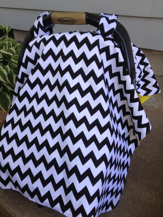 Car Seat Canopy Tent Nursing Cover and Blanket 3in1 Chevron