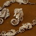 RESERVED for Tracy Payment 3 of 3 Vintage Sterling Silver Seahorse Earrings Bracelet Demi-Parure