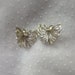 Vintage Lisner Butterfly Clip On Earrings Silver Colored Filigree Metal