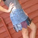Blue Jeans Tie Skirt Upcycled Clothing Levis Low Rise Eco Gift