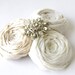 Rosette Couture Elegance Bride Hair Clip Luxurious Silk Ivory Cream Vintage Rhinestones Hair Clip Bridal Wedding Regency Ready to Ship