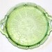 Cherry Blossom Green Glass Double Handled Sandwich Tray, Cake Plate, Jeanette Depression Glass, 1930's