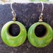 Vintage 1940's-1950's Creamed Spinach Bakelite Hoop Earrings for Pierced Ears-Green & Gold