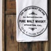 Floursack Towel Vintage Whisky Label Black White Screenprint Hostess Gift