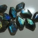 Firey Flashing Blue Green Gold Labradorite Faceted Nuggets beads, Irregular shape, 10 pcs, 16-18mm - A2-1