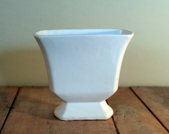 vintage white pottery vase