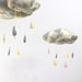 Fabric Cloud Mobile - Nursery Decor for Children in gray, sunny yellow, blush pink, and white fabric